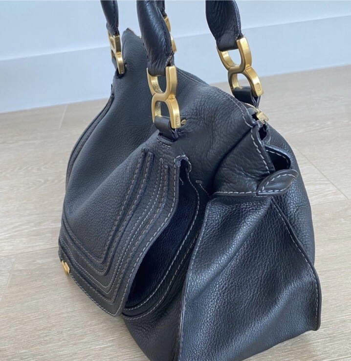 CHLOE Marcie Black Large Leather Bag! | eBay