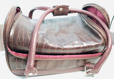Leather messenger camera bag with handles unmarked