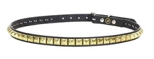 Brass Gold Pyramid Stud Belt Genuine Leather Punk Goth Thrash Metal USA Made 3/4