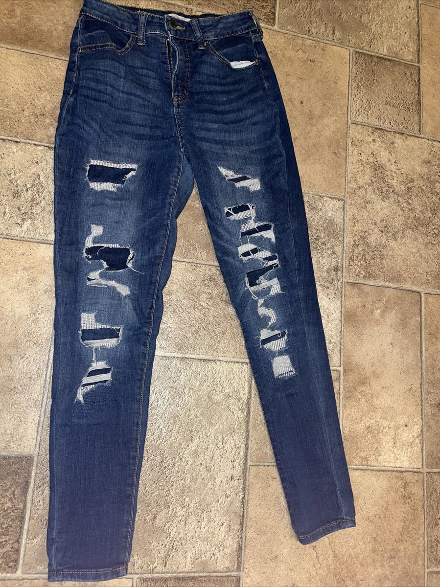 SOL Jeans Distressed Cut Out TRENDY Denim Curvy Jeggings High Rise 7 28 blt7m76