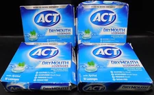 Lot Of 4 ACT Dry Mouth Lozenges Soothing Mint 18 Lozenges Ea New & Sealed