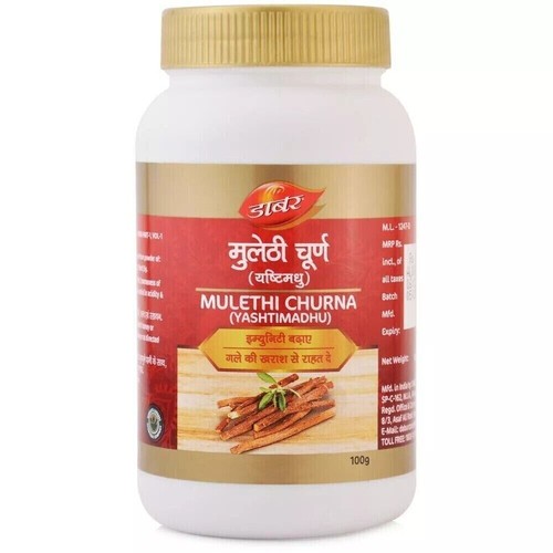 Dabur Mulethi (Yashtimadhu) Churna (100gm) Atemwegs- und Verdauungsbeschwerden - Bild 2 von 3