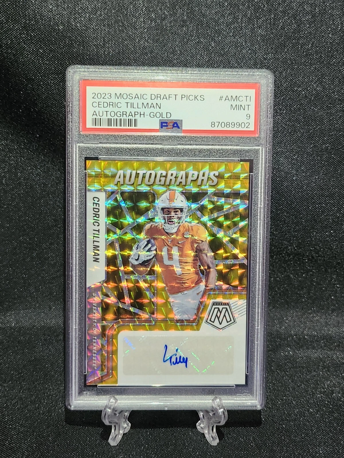 Cedric Tillman Panini Mosaic Draft Picks Autographs #AMCTI Gold