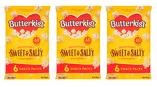 2 X Butterkist Tasty Sweet Popcorn Snack Packs 6x12g