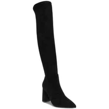 Wild Pair Eileene Womens Over The Knee Boots Black Faux Suede 10017898700