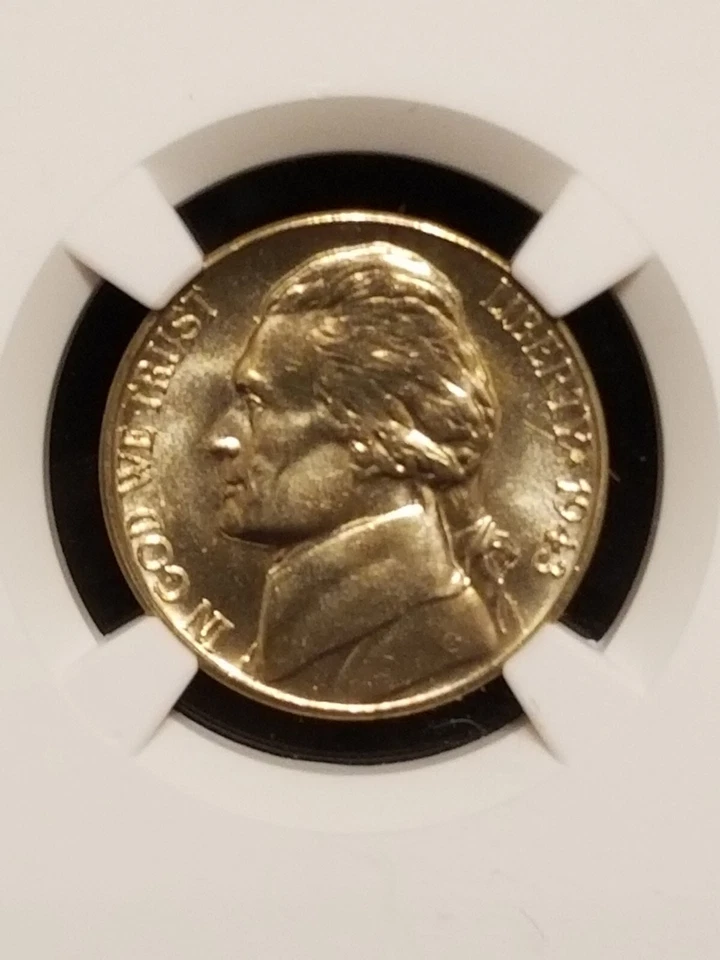 1943 Denver WWII %35 Silver Nickel, NGC MS67 With 6 Full Steps, Rare - Image 3 of 4