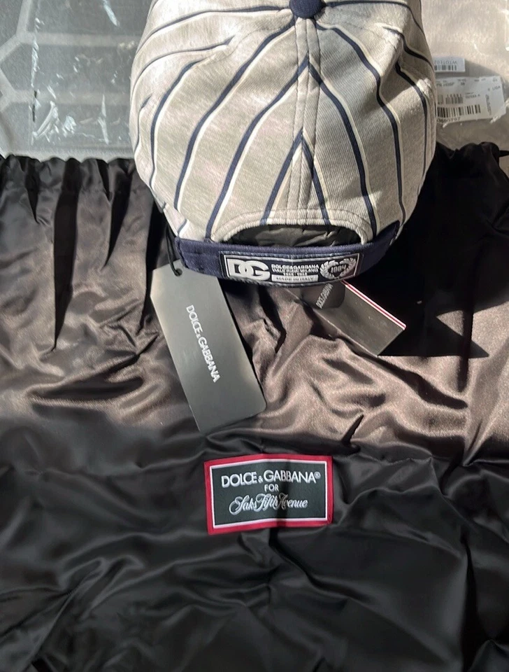 Gorra de béisbol Dolce Gabbana Game Day Dg Logo Rayas 58 mediana elegante bolsa antipolvo Foto 4 de 4