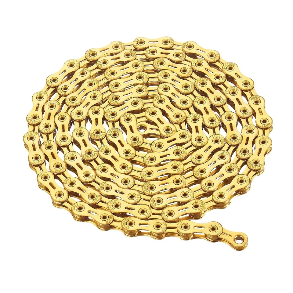 Cadena de bicicleta de 11 velocidades X11 SL cadena de bicicleta cadena de bicicleta ultraligera 116 eslabones SL dorada Foto 3 de 4