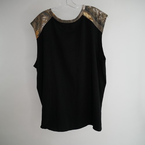RealTree Staghorn Creek 2XL T-shirt Sleeveless Balck Camouflage Orange Tank Top - Picture 2 of 7