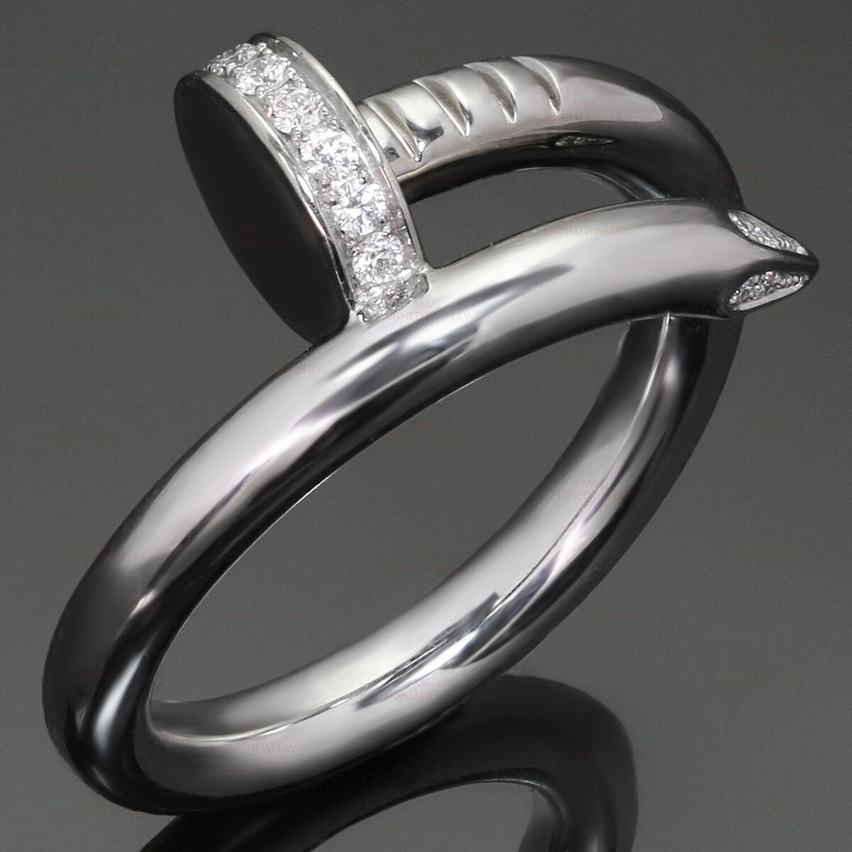 CARTIER Juste un Clou Diamond White Gold Ring Box Papers 51 CARTIER Juste un Clou Diamond White Gold Ring Box Papers 51