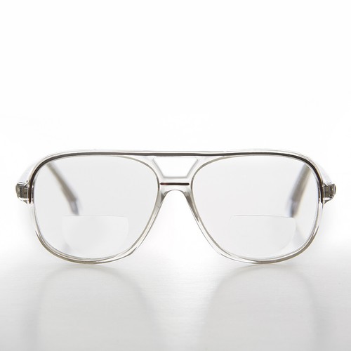 Square Retro Bifocal Aviator Reading Glasses Black Accent 3.25 diopter - Zeek