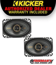 Kicker 51KSC4604, KS Series 4x6" 2-Way 4 Ohm Coaxial Speakers - Pair