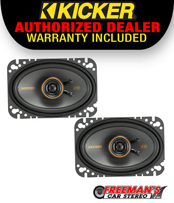 Kicker 51KSC4604, KS Series 4x6'' 2-Way 4 Ohm Coaxial Speakers - Pair