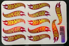 Hot wheels Holographic vinyl logos 3" long sheet of 12 decal stickers