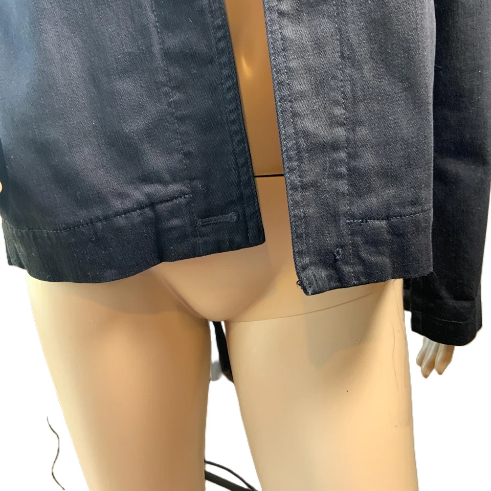 Chaqueta de mezclilla Polo Lauren Jeans Co para mujer negra con botones cuello de pana talla mediana Foto 4 de 4