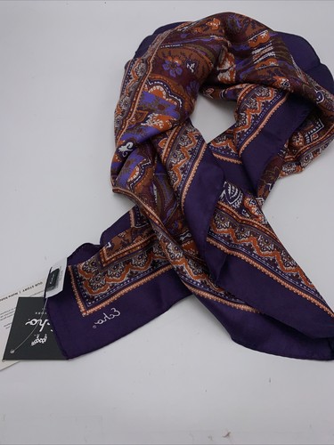 $49 Echo Wine square 100% silk scarf square 26” #826 - Picture 4 of 9