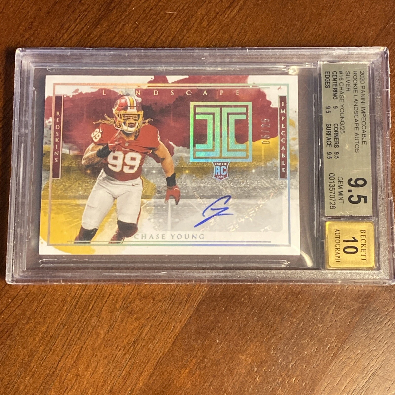 Chase Young Panini Impeccable Rookie Landscape Autographs #RLCY Base