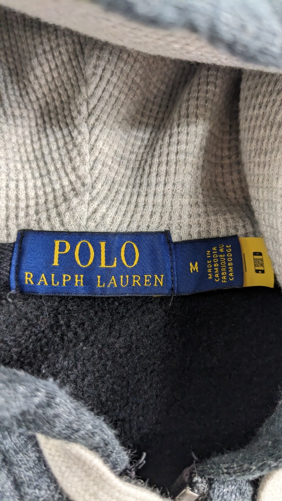 Polo Ralph Lauren felpa con cappuccio uomo M grigio antracite full zip cotone pony preppy