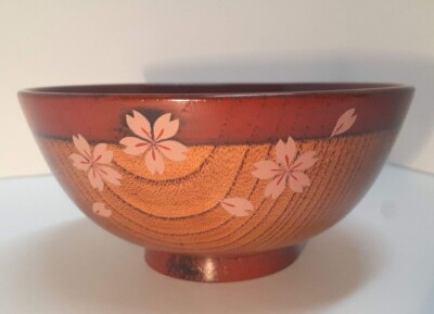  Wajima lacquer ware  Sakura Bowl salad Rice soup Fruits Japanese style Set of 2