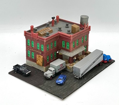 Model Power N Scale Custom 2-Story Building " Allied Manufacturing Co." Diorama - Picture 2 of 5