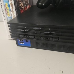 Sony PlayStation 2 Console  Black Fat Cords, Controller + 3 Games 