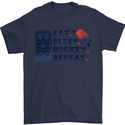Eat Sleep Hockey Repeat Eis Street Herren 100% Baumwolle