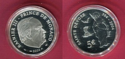 Monaco 5   Münze - Sainte Devote - Rainier III - 2004 PP