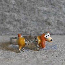 Ring Slinky Dog Toy Story Disney Pixar Hund Feder verstellbar Edelstahl