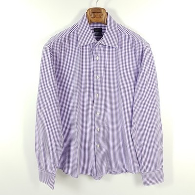 Valentino Hemd Herren Gr. 43 17 Lila Weiß Kariert Interfit Shirt Klassisch