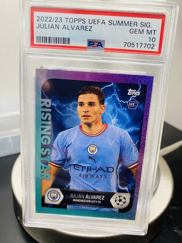 2022-23 Topps UEFA Summer Sign PSA 10 Julian Alvarez Rising Star RC ☄️🔥🧨