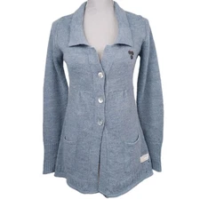 Odd Molly Cardigan Size 1 Pale Blue Alpaca Wool Blend  Small Approx UK 8