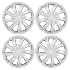 16 Inch Silver Hubcap Wheel Cover Set 4pcs Universal For Steel Wheels Rim Cover
