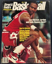 1986-87 STREET & SMITH'S BASKETBALL MICHAEL JORDAN NIKE AIR JORDAN 1 SHOES BULLS