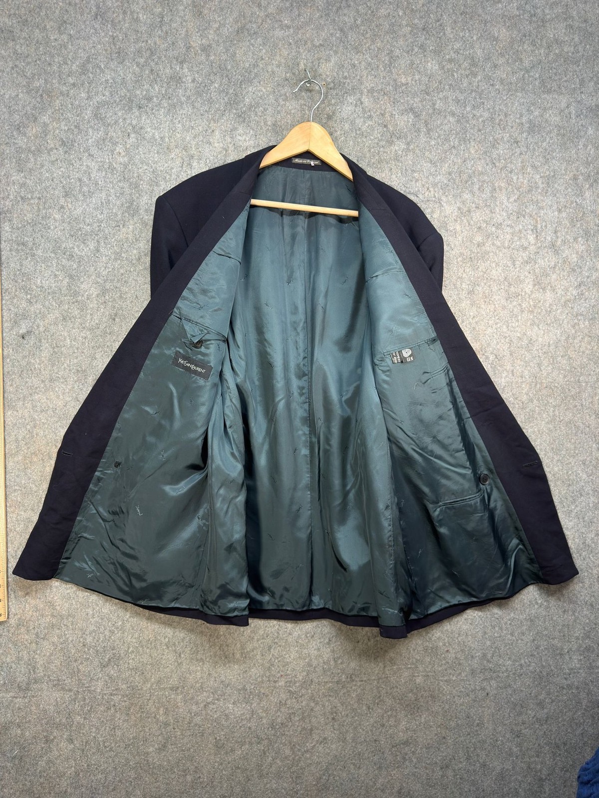 Yves Saint Laurent Blazer Mens Size Large Navy New Wool Double Breasted YSL thumbnail 6