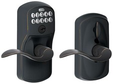 Schlage FE595-PLY-ACC Keypad Entry Lock Leverset - Bronze
