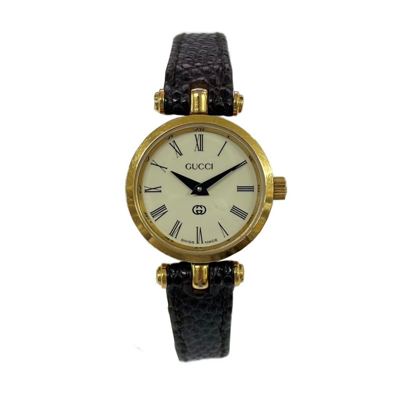 Gucci 22507 White Dial Ladies Quartz Watch with Leather Strap Pre-Owned