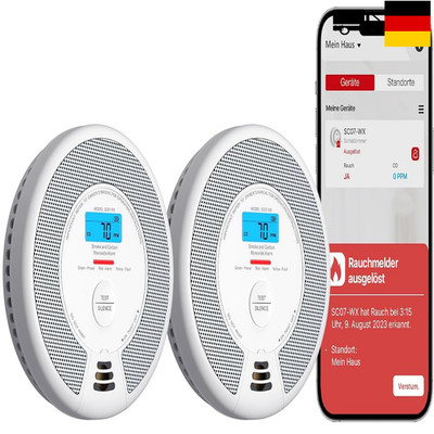 X-Sense Rauch- und CO-Melder SC07-WX WLAN 2er Set App