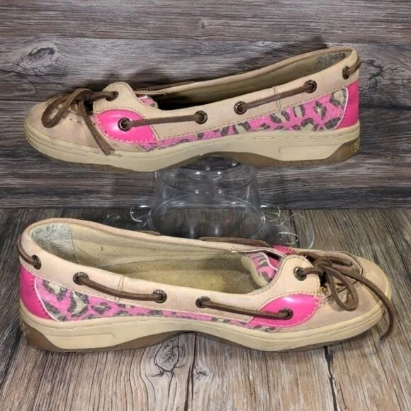 Mocasines de cuero rosa tostado Sperry Angelfish talla 4 para niña grande Foto 3 de 4
