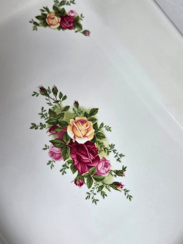 ROYAL ALBERT Rechteck Bäcker OLD COUNTRY ROSES Grüner Rand Kasserolle - Bild 7 von 7