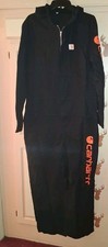 VTG Carhartt Coveralls Insulated Brown Duck Mens Size 42Short Made in USA W/hood