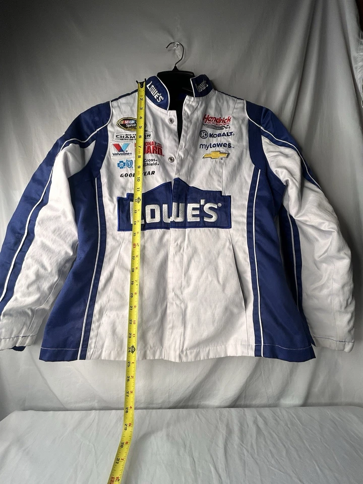 Chase Authentics Jimmie Johnson Lowes #48 NASCAR Racing Jacket White Women Sz M - Image 4 of 4
