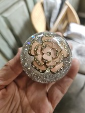 Gorgeous Custom Flower Silver Glitter Blingy Shift Knob Any Threads Gorgeous Custom Flower Silver Glitter Blingy Shift Knob Any Threads