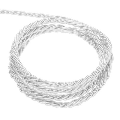 Verdrehter Kordelbesatz, 22 Yard 3mm 3-lagiges Geflochtenes Seil, Weiß - 20m