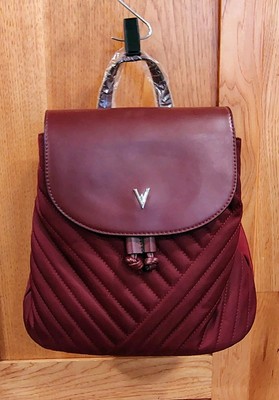 NWT New Vanessa Williams Quilted Backpack Burgundy Red Purse Bag Sling Tote B54