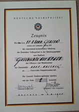 Deutsche Volkspolizei, Zeugniss Lehrgang 1955, VP Rostock, DDR, KPdSU