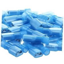 UL Listed Blue Female Spade Connector 16-14 AWG, 100 Pcs Female 16-14 Awg