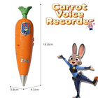 Zootopia Carrot Recorder Pen Judy Nick Style Kids 2 in 1 Gel Pen 60s Mini Record