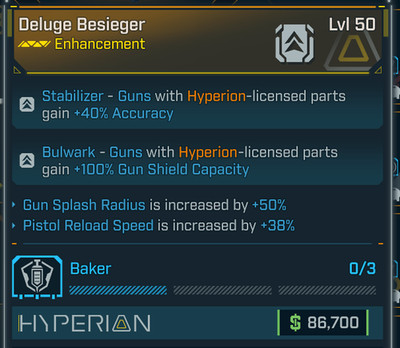 Borderlands 4   Legendary Enhancement   Deluge Besieger   Baker   PS PC XBOX