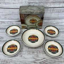 Himark Basilico Pomodoro 5 Piece Pasta Bowl Set Spaghetti Made In ITALY *READ*
