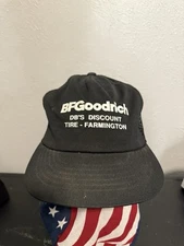 Vintage BF Goodrich 80s Black Swingster Men’s Mesh Trucker Hat SnapBack Cap